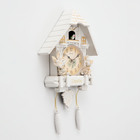Часы настенные, серия: Маятник, "Замок с птицами", плавный ход, 63 х 8 х 32 см, белые - Фото 2
