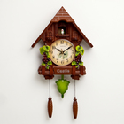 Часы настенные интерьерные большие с кукушкой «Лоза», плавный ход, 63×10×36 см, коричневые - Фото 1
