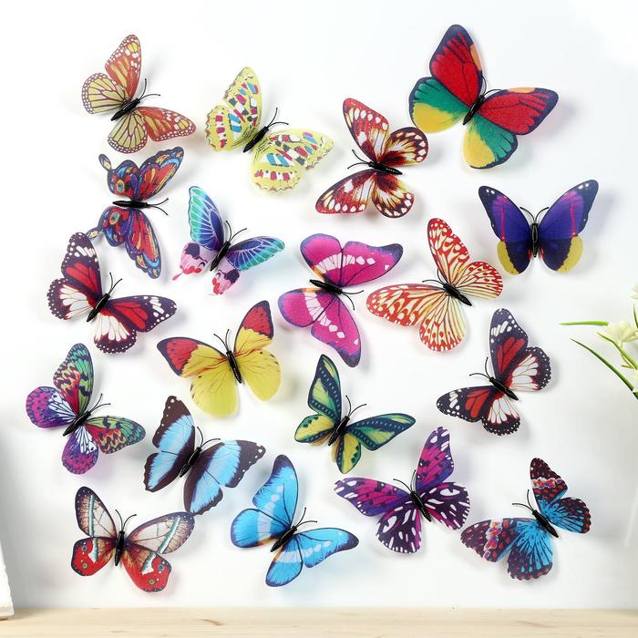 Магнит пластик "Бабочка блестящая" 12х9,5 см - Фото 1