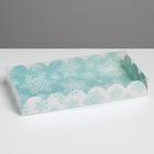 Коробка для кондитерских изделий с PVC крышкой «Снежинки», 10.5 × 21 × 3 см - Фото 1