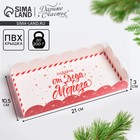 Коробка для кондитерских изделий с PVC крышкой «Подарок от Деда Мороза», 10.5 × 21 × 3 см - Фото 2