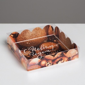 Коробка для кондитерских изделий с PVC крышкой «Все получится», 13×13×3 см 5128806