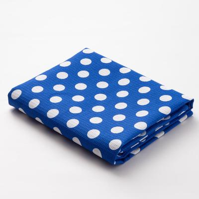 Полотенце вафельное банное Экономь и Я «Горох» 80х150 см, цвет синий, 150 гр/м2, 100% хлопок