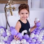 Шарики для сухого бассейна с рисунком, диаметр шара 7,5 см, набор 150 штук, цвет сиреневый - Фото 6
