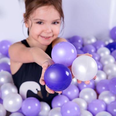 Шарики для сухого бассейна с рисунком, диаметр шара 7,5 см, набор 150 штук, цвет сиреневый