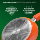 Сковорода Magistro Terra, d=24 см, кованый алюминий, съёмная ручка soft-touch, антипригарное покрытие, индукция, оранжевая - Фото 5