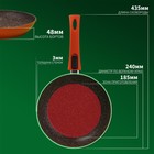 Сковорода Magistro Terra, d=24 см, кованый алюминий, съёмная ручка soft-touch, антипригарное покрытие, индукция, оранжевая - Фото 6