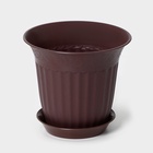 Горшок для цветов с поддоном «Доляна», 2 л, пластиковый, цвет поддона МИКС - Фото 7