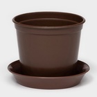 Горшок для цветов с поддоном «Доляна», 800 мл, пластиковый, коричневый, оттенок МИКС - Фото 3