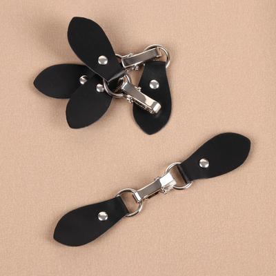 Застёжка-клевант 15.5×3 см, 3 шт., цвет чёрный, серебряный