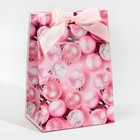 Пакет подарочный с лентой «Розовые шары», 13 × 19 × 9 см - фото 319870334