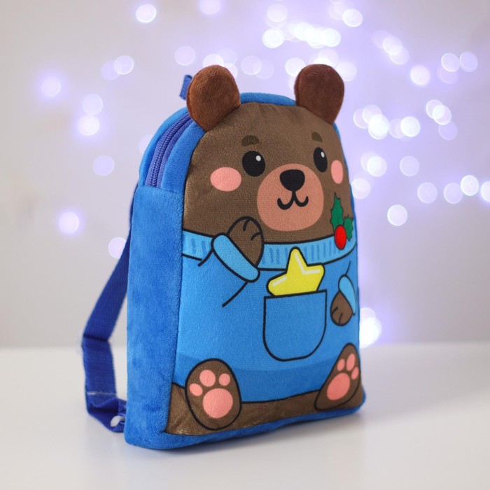 Новогодний детский рюкзак «Мишка со звёздочкой» 22х17 см, на новый год - фото 1905690160