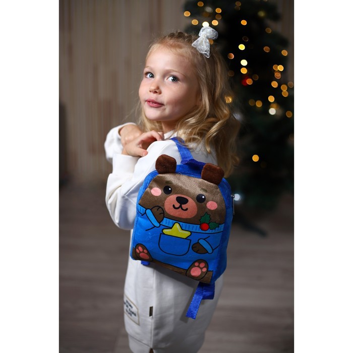 Новогодний детский рюкзак «Мишка со звёздочкой» 22х17 см, на новый год - фото 1905690164