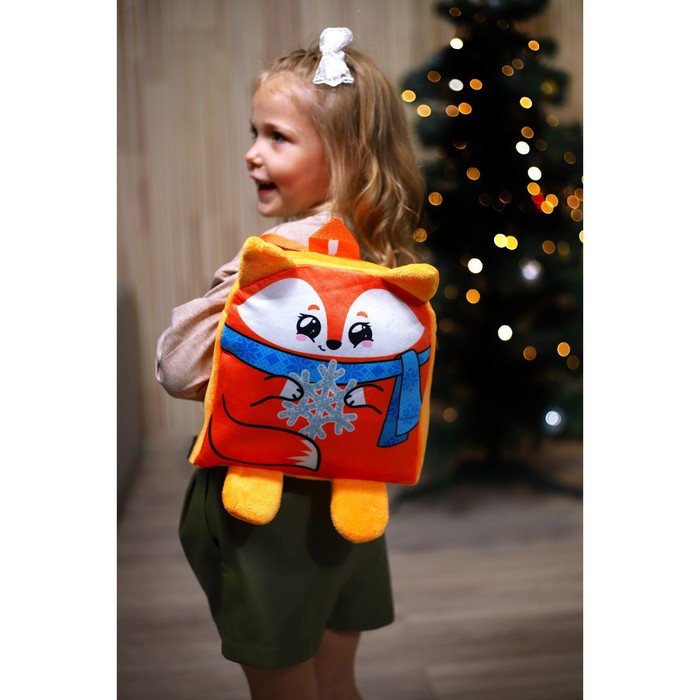 Новогодний детский рюкзак «Лиса со снежинкой» 24х24 см, на новый год - фото 1905690175