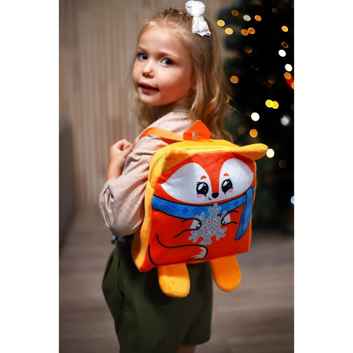 Новогодний детский рюкзак «Лиса со снежинкой» 24х24 см, на новый год - фото 1905690176