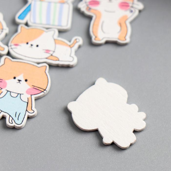 Декор для творчества дерево "Рыжие котята" набор 10 шт 2х1,8 см 5097755