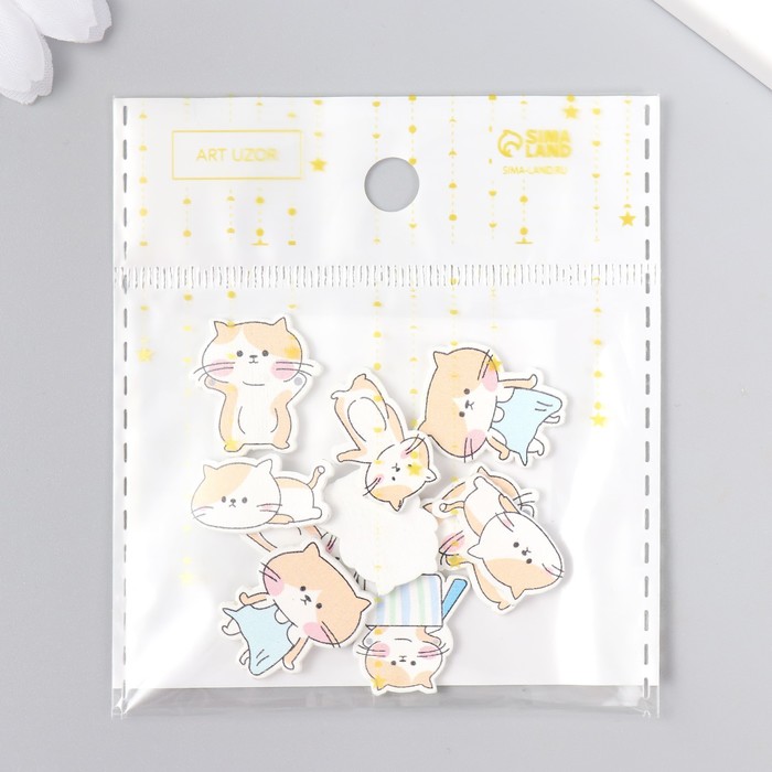 Декор для творчества дерево "Рыжие котята" набор 10 шт 2х1,8 см 5097755