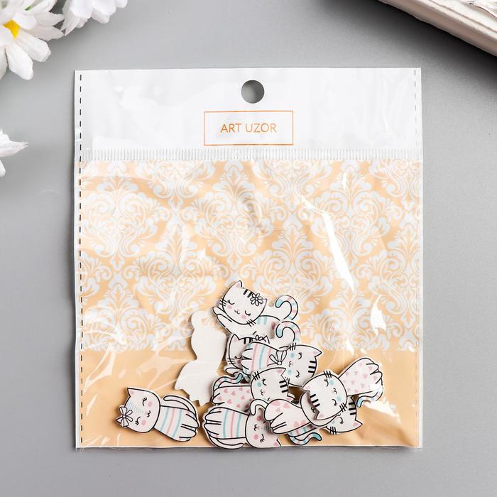 Декор для творчества дерево "Милые кошечки" набор 10 шт 2,7х1,7 см 5097758