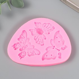 Молд силиконовый «Рой бабочек», 1× 9,5 × 7 см  (артикул 5180343)  большой выбор товаров оптом и в розницу по низким ценам с доставкой