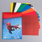Картон цветной, А4, 16 листов, 8 цветов, немелованный, односторонний, в папке, 220 г/м², Человек-паук - Фото 2