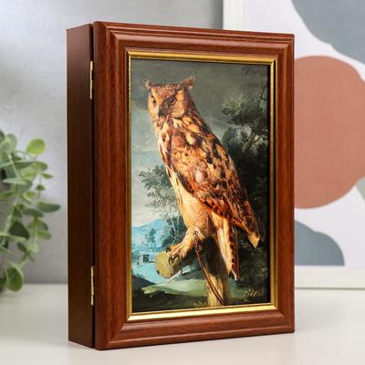 Ключница настенная «Сова в ночи», орех, 15×21 см