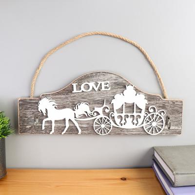 Настенные крючки декоративные «Карета с лошадью», 13×34×3 см