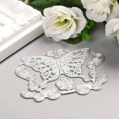 Нож для вырубки сталь "Бабочка и завитки" набор 7 элементов 6,5х8,5 см