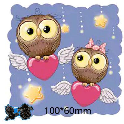 Нож для вырубки сталь "Совята с сердечками" набор 2 элемента 10х6 см