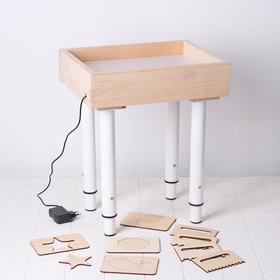 Стол для рисования песком с белой подсветкой, 30 x 40 см + гребень и трафарет