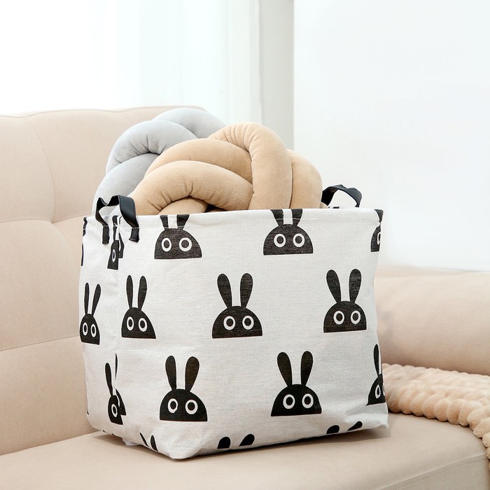 Корзинка для игрушек «Зайка», 32×32×32 см - Фото 1