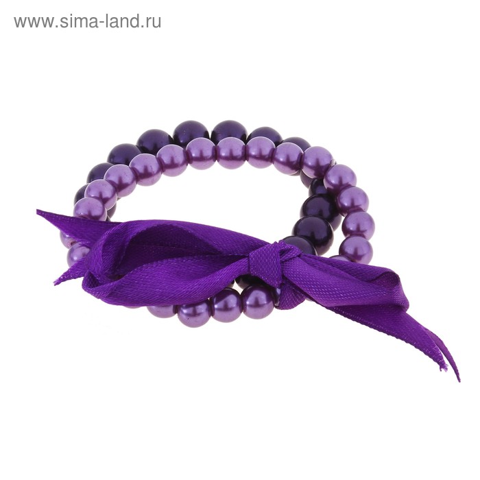 Браслет «Модница» с бантом, цвет фиолетовый - Фото 1