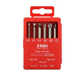 

Набор бит Felo 03192716, серия Industrial, SL/Z (+/-), 73 мм, в кейсе, 6 шт.