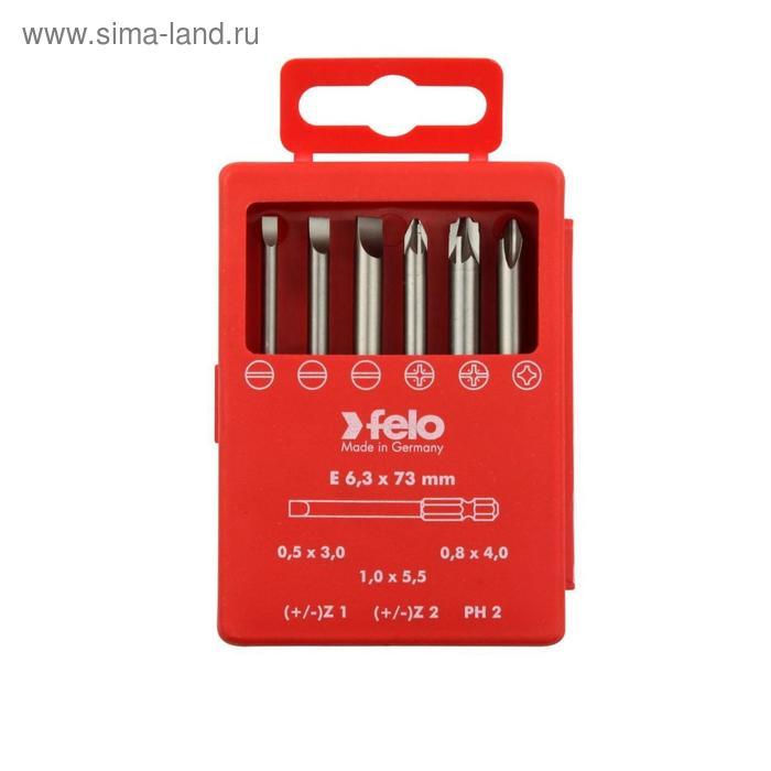 Набор бит Felo 03192716, серия Industrial, SL/Z (+/-), 73 мм, в кейсе, 6 шт.