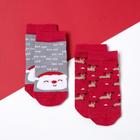 Набор новогодних детских носков Крошка Я «Санта», 2 пары, 12-14 см - Фото 2
