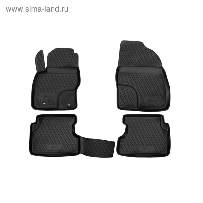 Коврики 3D в салон Kia Rio (UB) 2011-2014, 2014-2016, 4 шт, ПУ, повышенная износостойкость - Фото 1