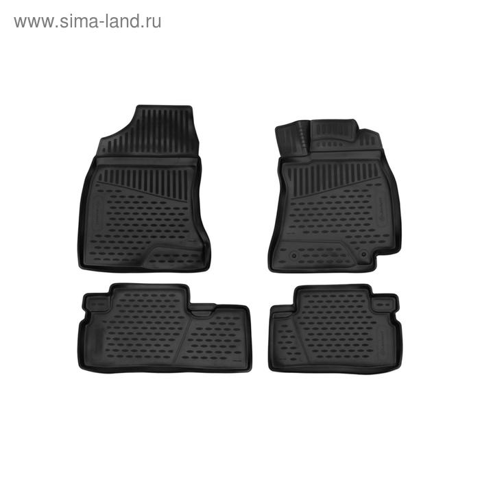 Коврики 3D в салон Nissan X-Trail, 01/2007-12/2015, кросс., правый руль, набор 4 шт, полиуретан - Фото 1