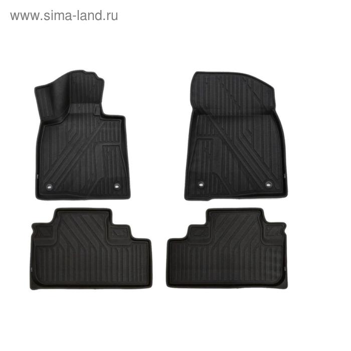 Коврики KVEST 3D в салон подходят для Mercedes Benz GLC-Class, 08/2015-н.в., набор 4 шт, (полиуретан, черный, черный) - Фото 1