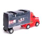 Гараж детский «Грузовик «Перевозчик», 2 металлические машинки и дорожные знаки, МИКС - Фото 3