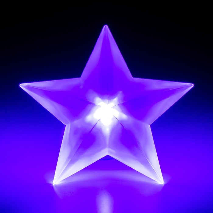Ночник "Звезда" LED от батареек белый 8,5х9х3,5 см - фото 1905691286