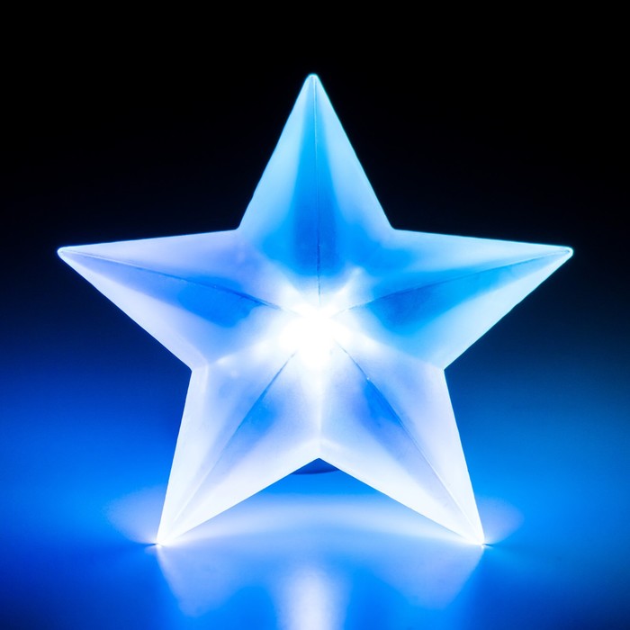 Ночник "Звезда" LED от батареек белый 8,5х9х3,5 см - фото 1905691289