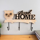 Крючки декоративные дерево "Очковая сова на веточке" МИКС 18,5х29,5х4,5 см - фото 21120953