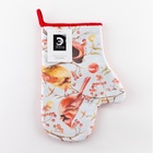 Варежка-прихватка новогодняя "Winter birds" 20х28см, саржа, 100% хлопок, ватин 250г/м2 5077882