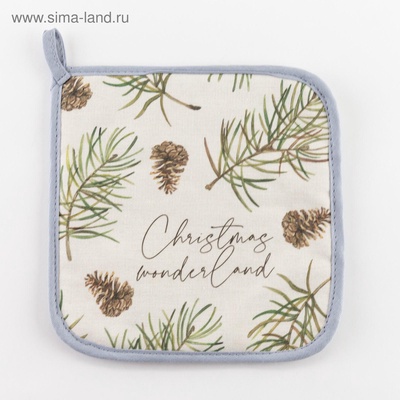 Прихватка Christmas tree, 19×19 см, саржа, 100% хлопок, ватин 250 г/м²