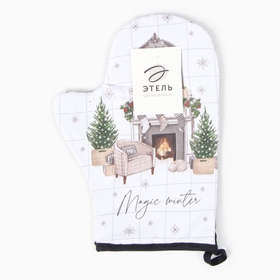 Варежка-прихватка Magic winter 20×28 см, саржа, 100% х/л, ватин 250 г/м²