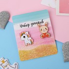 Набор значков «Мультики» единорог и зайчик, цветные в золоте - Фото 4