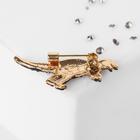 Брошь "Динозавр", цвет чёрный в золоте - фото 25631082