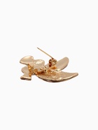 Брошь "Голуби" с сердечками, цвет бело-красный в золоте (12 шт) - фото 809372230