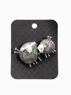 Брошь "Овечки" пара, цвет белый в чернёном серебре - фото 809215447