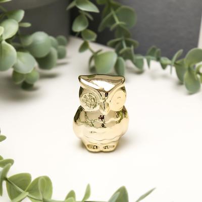 Сувенир керамика "Филин" золото 5,3х4х3,2 см