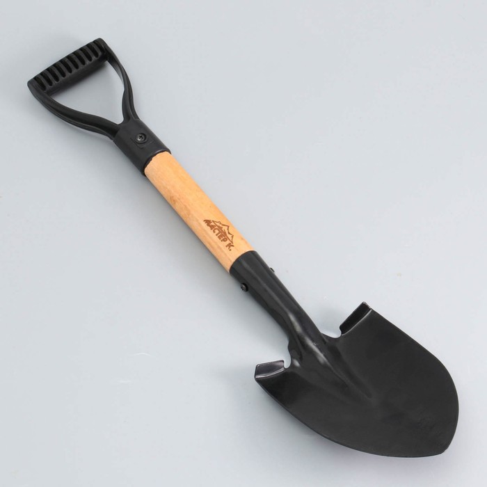 Лопата туристическая «Мастер К» штыковая, 51 см, черная, дерево - Фото 1